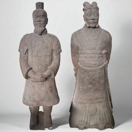 Pair of Tall Terra Cotta Warrior Statues