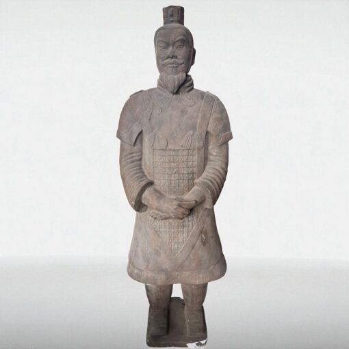 Pair of Tall Terra Cotta Warrior Statues - Image 2