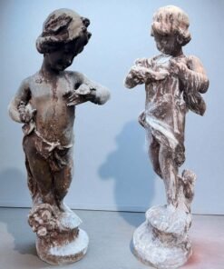 Pair of Antique Lead Garden Statues
