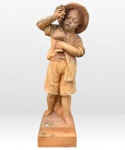 Antique Terra Cotta Statue of a Boy with Grapes
