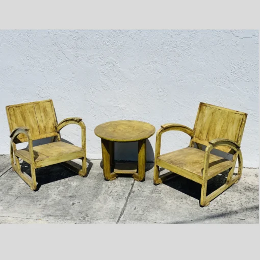 Moroccan low Table and 4 Chairs - Image 2