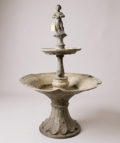 Antique Zinc Fountain with Figural Top