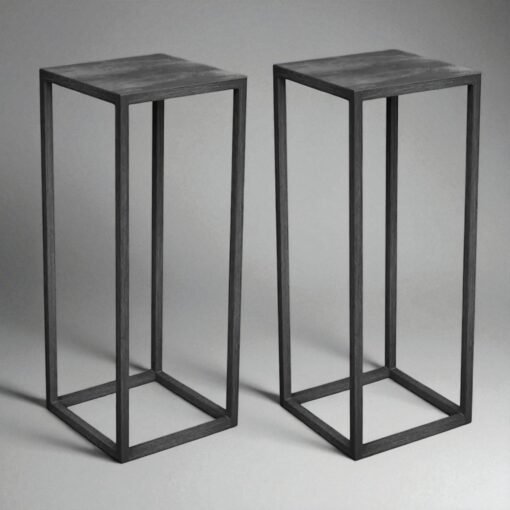 Pair of Zinc Tall Pedestals