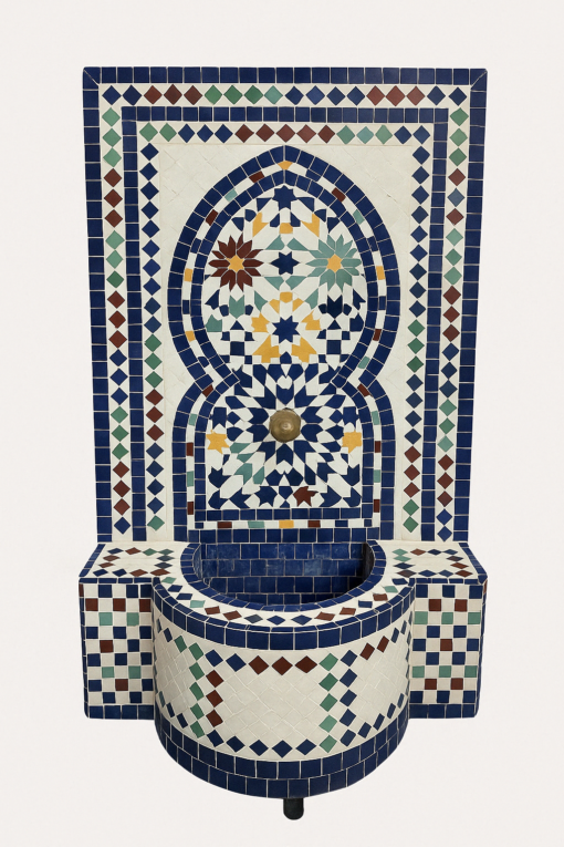 Multicolor Moroccan Mosaic Tile Fountain - Image 2