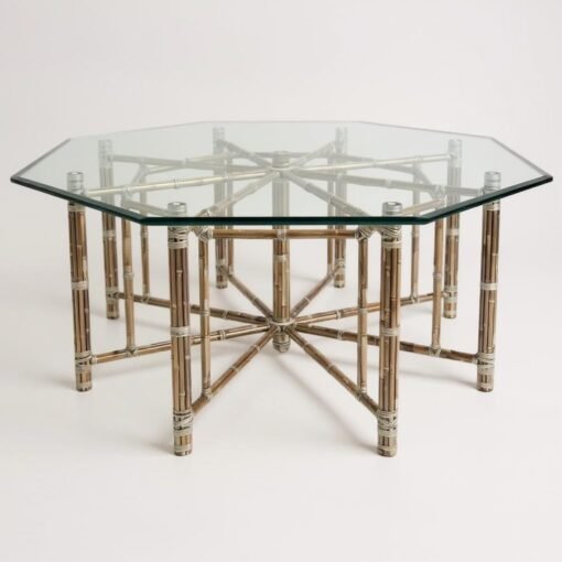 Large  Vintage McGuire Hexagon Dining Table