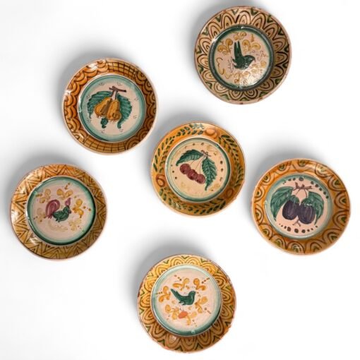 Set of 6 Fruit and Birds Wall Hanging Plates