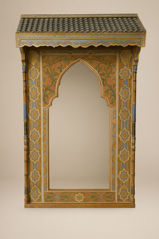 Vintage Hand Painted Moroccan Wall Mirror - Image 2