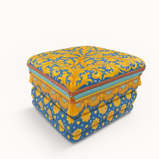Vintage Sicilian Terra Cotta Ottoman - Image 3