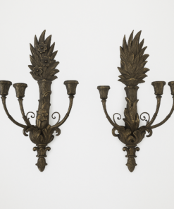 Pair of French Style Gold 4 Arm Candelabra Wall Sconce