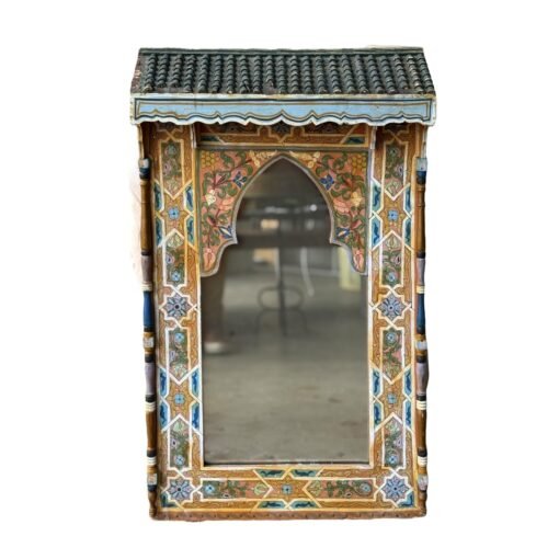 Vintage Hand Painted Moroccan Wall Mirror - Image 6