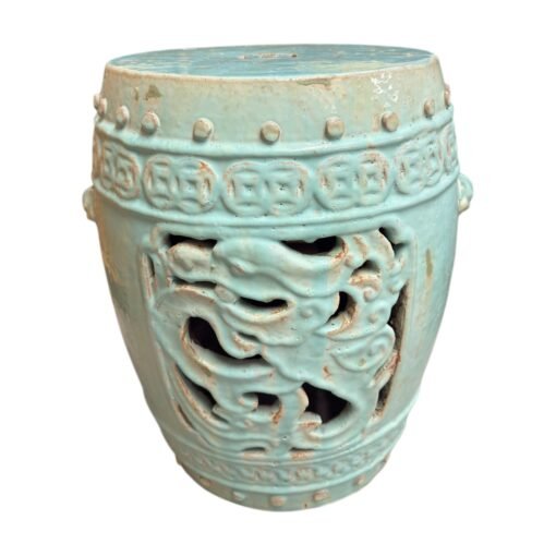 Turquoise Glazed Ceramic Garde Seat - Image 3