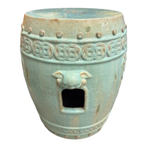 Turquoise Glazed Ceramic Garde Seat - Image 2