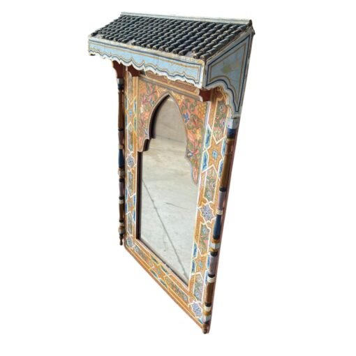 Vintage Hand Painted Moroccan Wall Mirror - Image 4