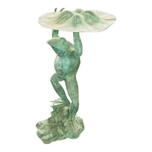 Bronze Frog Fountain Head with Lotus Leaf - Image 4