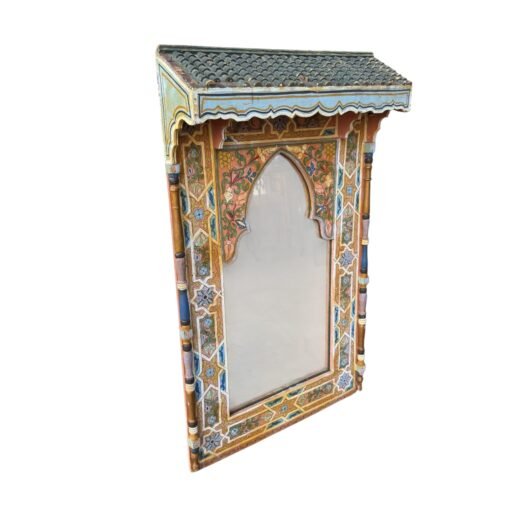Vintage Hand Painted Moroccan Wall Mirror - Image 3