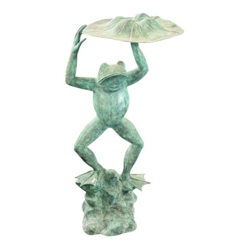 Bronze Frog Fountain Head with Lotus Leaf - Image 2