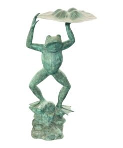 Bronze Frog Fountain Head with Lotus Leaf