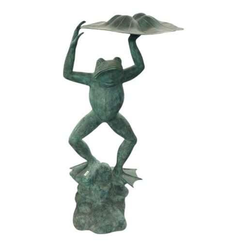 Bronze Frog Fountain Head with Lotus Leaf - Image 3