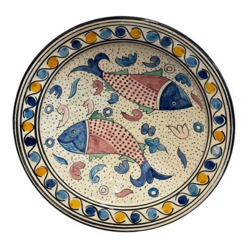 Moroccan Hand Painted Fish Plate - Image 2