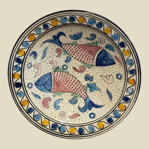Moroccan Hand Painted Fish Plate