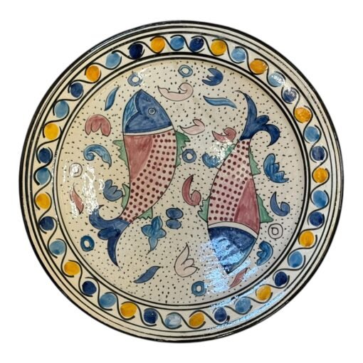 Moroccan Hand Painted Fish Plate - Image 3