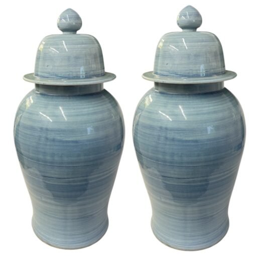 Vintage Style Sky Blue Porcelain Ginger Jar - Image 2