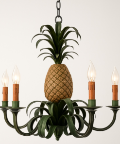 Vintage Coastal Curry and Company Pineapple Chandelier