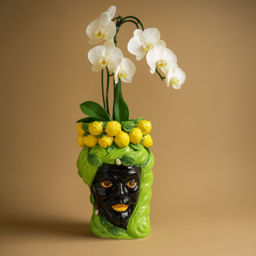 Moorish Head Ceramic Vase