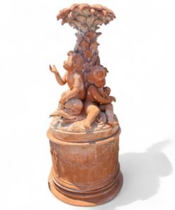 Antique Italian Terra Cotta Cherubin Central Fountain