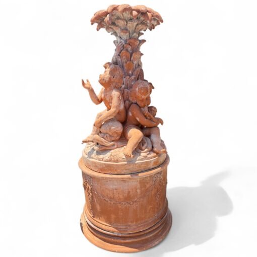 Antique Italian Terra Cotta Cherubin Central Fountain