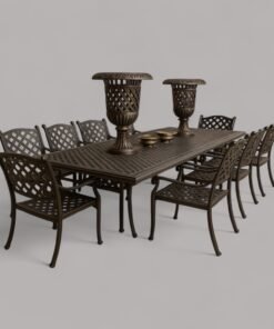Aluminum Outdoor Dining Set Table and Chairs - 11 pcs.