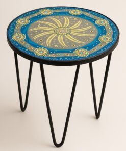 Hand Painted African Side Table