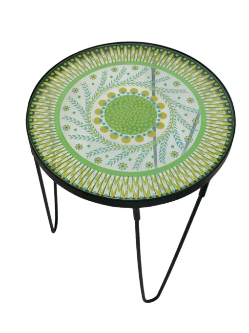 Hand Painted African Side Table - Image 4