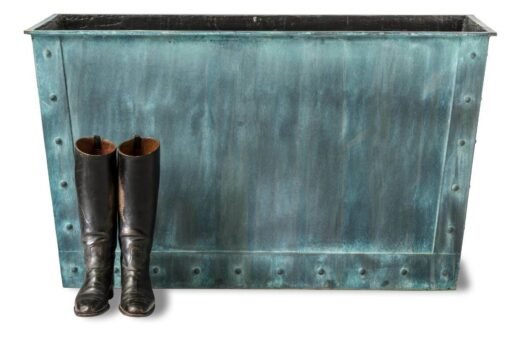 SAXON Tapered Trough Planter | Beaten Copper Fiberglass - Image 3