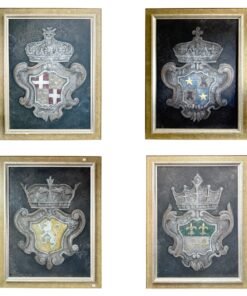 English Framed Crests Oil Painting on Canvas