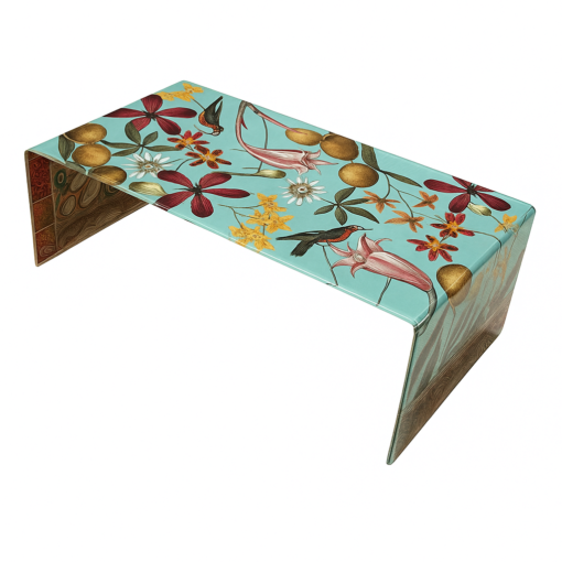 Blue Glass Decoupage Coffee Table by Alex Stewart - Image 2