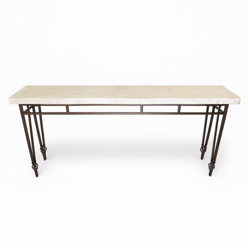 Modern Iron Console Table with Coral Top