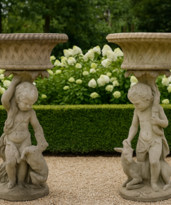 Vintage English Putti Garden Planters