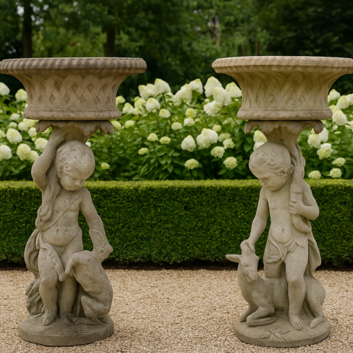 Vintage English Putti Garden Planters