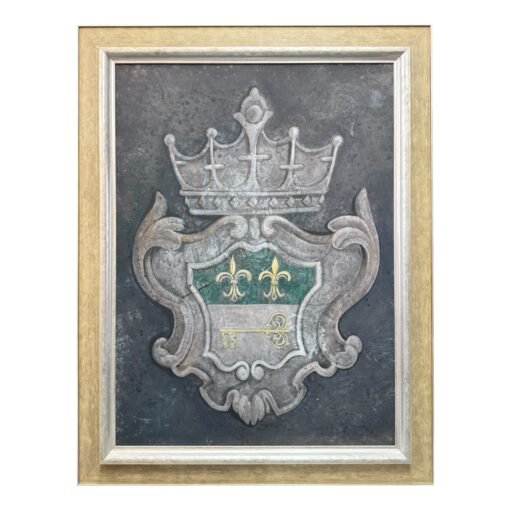 English Framed Crests Oil Painting on Canvas - Image 2