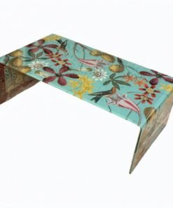 Blue Glass Decoupage Coffee Table by Alex Stewart