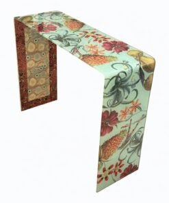 Blue Glass Decoupage Console Table by Alex Stewart