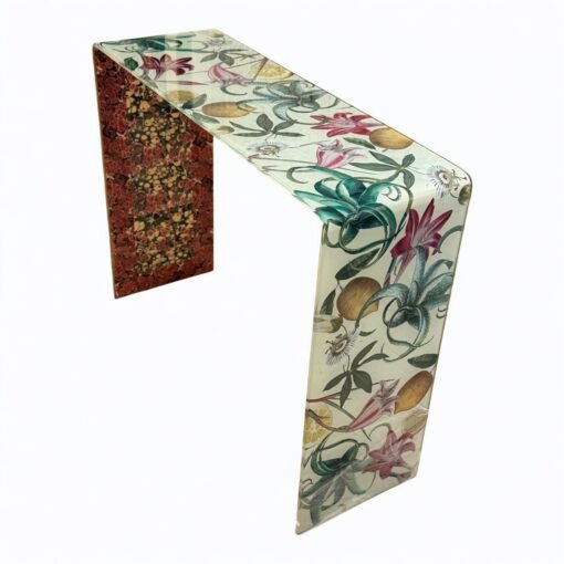 Elegant Glass Decoupage Console Table by Alex Stewart - Image 4