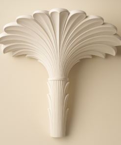 Pair of Torchiere Roche Style Palm Tree Wall Lamps