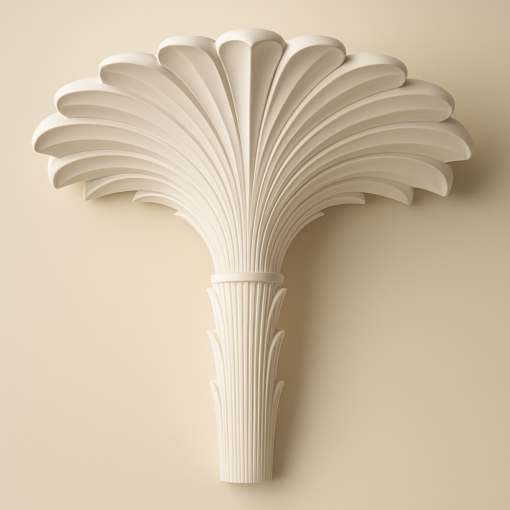 Pair of Torchiere Roche Style Palm Tree Wall Lamps