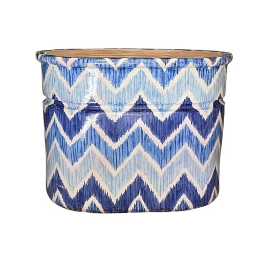 Hand-Painted Ceramic Planter Blue and White - Image 5