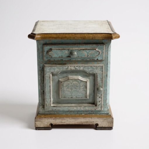 Italian lacquered,  and hand painted nightstands Blue