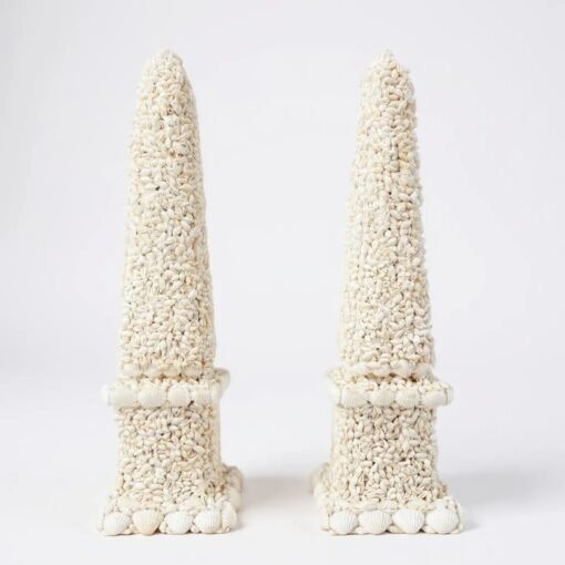 Pair of Natural Seashell Encrusted Obelisks - Image 2
