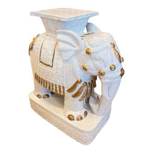 Vintage Ceramic Elephant Garden Stool 23" - Image 2