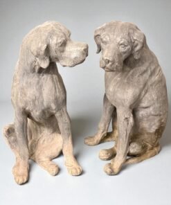 Large English Lead Guard Dogs Garden Statue